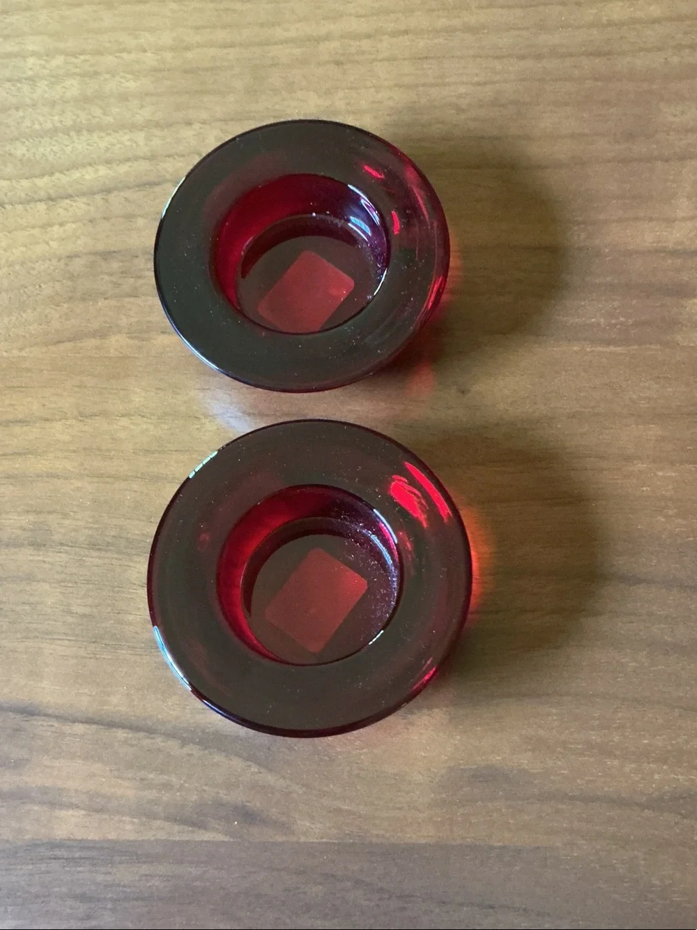 Crate&Barrel Red Glass Votive Holders - set of 2 NWT